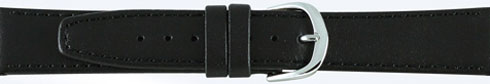 Pebro Horlogeband 502 Zwart kalfsleer